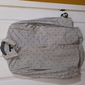 Women's banana republic pin stripe and skull button up